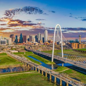 Dallas Texas Downtown Drone Skyline Aerial